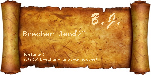 Brecher Jenő névjegykártya